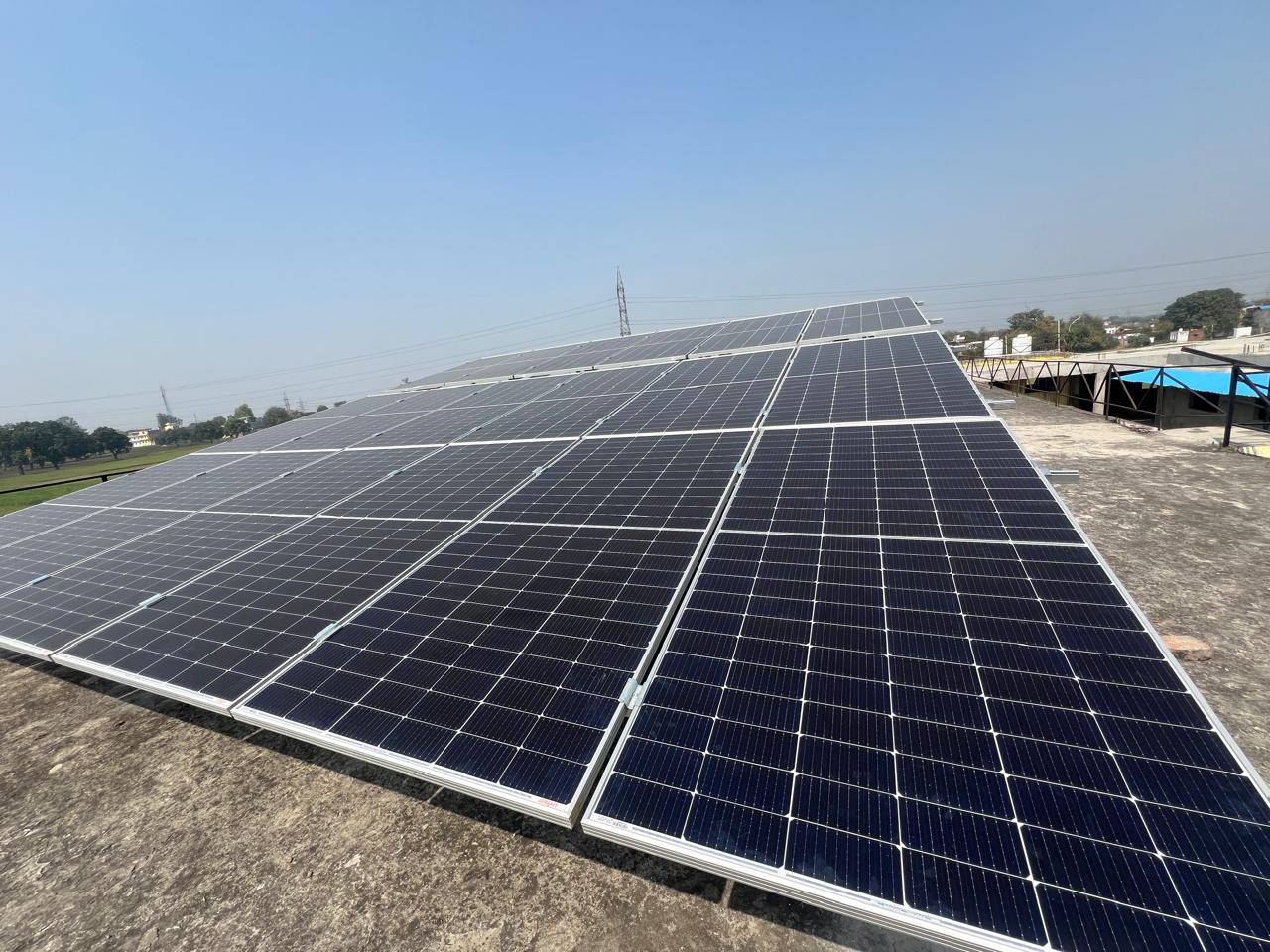 Residential rooftop solar panel installation